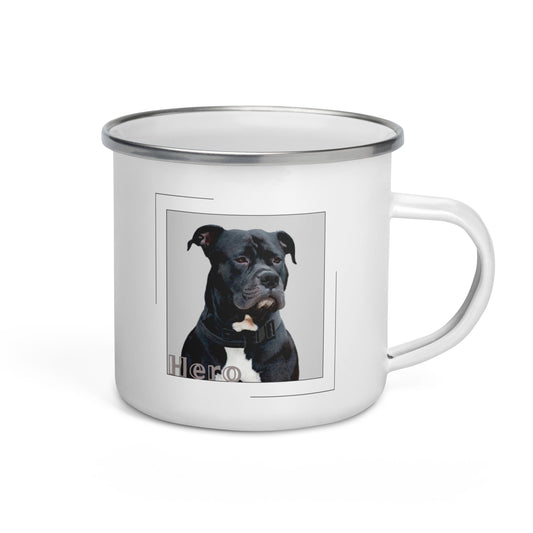 Custom Pet Enamel Mug - Grey